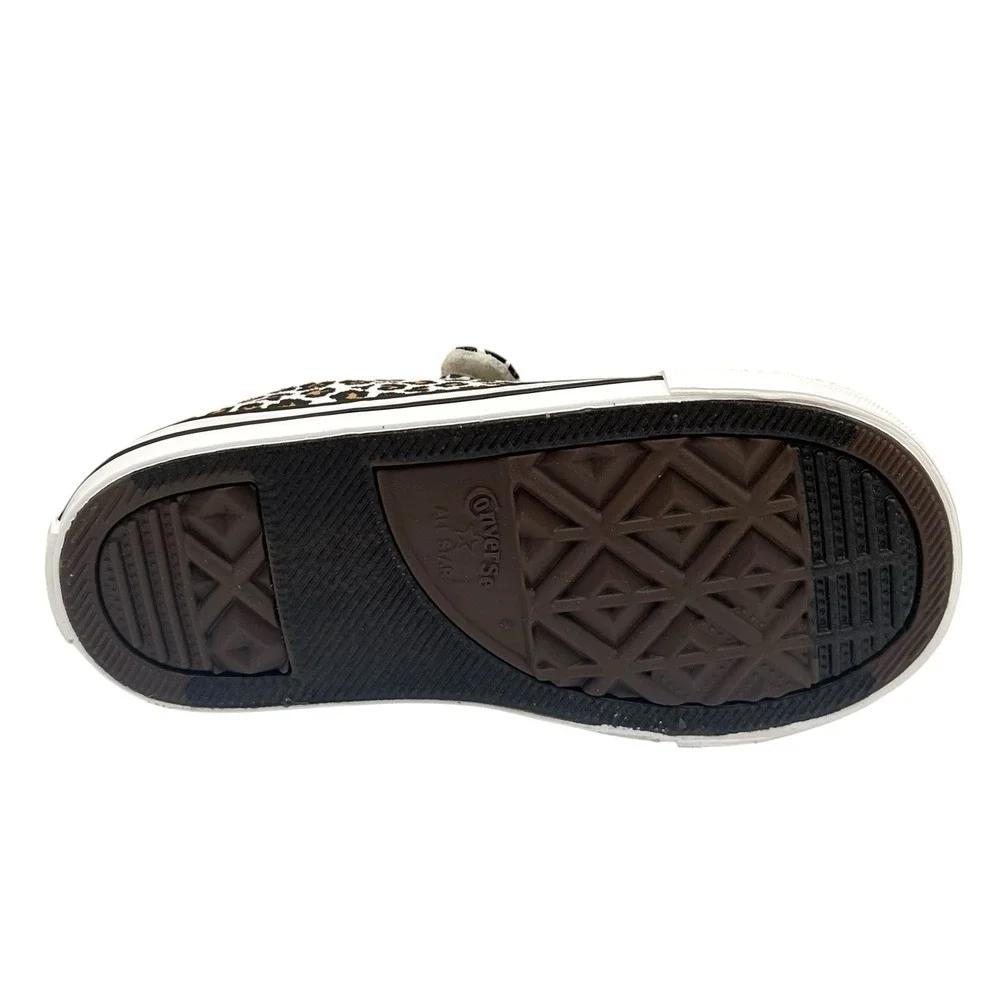 Converse Chuck Taylor Toddler Girls Slip-on Sneakers 9 Brown/White Leopard Print